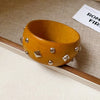 1/3 pcs Round Star Rivet Wood Bangles for Women Retro Ethnic Chunky Wristbands Punk Hip Pop Geometric Hand Jewelry F - Image 10