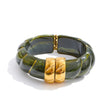 Exclusive Multi-Color Acrylic Resin Wide Statement Bracelet Bangle Stainless Steel Autumn Winter Sweater Wrist Jewelry - Image 16