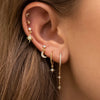 6PCS Stainless Steel Chain Star Moon Hoop Earrings Set For Women Cubic Zirconia Pendant Cartilage Earring Piercing Jewelry - Image 2
