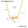 Necklace Bracelet For Women Stainless Steel Zircon 4 Petals Flower Pendant Chain Charm Jewelry Gift - Image 6