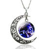 12 Constellation Necklace Zodiac Signs Cabochon Glass Crescent Moon Pendant Clavicle chain Necklace Birthday Gifts for Women - Image 7