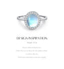 MODIAN 925 Sterling Silver Delicate Luxurt Oval Moonstone Party Finger Ring Shiny Rainbow Color Fine Jewlry For Women Gift