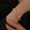 Square Link Stainless Steel Open Cuff Bracelet in Gold-Tone or Silver-Tone - Image 4