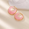 Stainless Steel Acrylici Resin Hoop Earrings for Women Classic Brown Pink Color Earrings Party Jewelry - Image 8