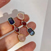 Vintage Elegance Multi-Style Clip-on Earrings for Non-Pierced Ears Women Retro Pearl Resin Tiger's Eye Stone Clip-ons Earrings - Image 8