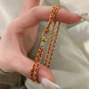 Simple Double Layer Dot Diamond Chain Bracelet Charm Little Red Rope Bracelets for women Party Jewelry Gift - Image 1
