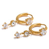 Stainless Steel Shiny Cubic Zirconia Drop Earrings Gold Platinum Pvd Plated Delicate Chic Jewelry Recommend - Image 7