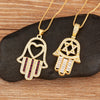 Light Palm Shape Heart/Star Design Pendant Necklace For Female Male Pave Shiny Crystal Zircon Jewelry Gifts - Image 6