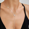 Gold Color Y-Shaped Pendant Necklaces For Women Girls Cubic Zirconia Long Tassel Dangle Choker Jewelry Gift - Image 8