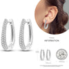 Silver Women Hoop Earrings Gifts For Girl U Rhombic Shape Geometric Lines Zircon Earring - Image 14