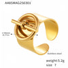 Rings For Women Stainless Steel Adjustable Gold Plated Punk Open Ring Jewelry Accessories Couples Gifts - Image 16