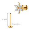 Titanium 16G Marquise Flower CZ Labret Stud Helix Conch Cartilage Tragus Flat Back Piercing Body jewelry - Image 20