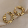 Stainless Steel Gold Color Geometric Metal Mesh Earrings For Women Girls Hoop Ear Jewelry Gift - Image 10