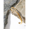 Gold Plated Geometric Stainless Steel Double Color Cuff Bracelet Bangle Statement Charm Texture Jewelry - Image 3