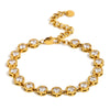 Multicolor Round Zircon Necklace Bracelet Pvd Plated Stainless Steel Party Shiny Chic Jewelry - Image 9