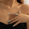 Retro Hip-hop Geometric Hollowed-out Silver Color Bendable Joint Wide Ring for Women Personality Punk Jewelry Gifts Accessories - Image 3