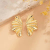 Vintage Irregular Half Flower Stud Earrings for Women Elegant Geometric Metal Petals Piercing Earring Party Jewelry Gifts - Image 4
