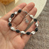 Silver Bracelet For Women Men Black Beads Simple Wedding Engagement Party Party Jewelry - Image 4