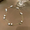 Imitation Pearl Beaded Necklace or Bracelet with Cubic Zirconia Round Clasp - Image 7