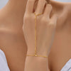 Women's Elegant Style Summer Finger Ring Bracelet, Minimalist Chain Integrated Hand Jewelry Accessory - Image 1