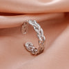 Stainless Steel Braid Twist Open Ring Women Gold Color Wedding Band Rings Kpop Party Jewelry Gift for Friends Lover - Image 2