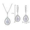 Cubic Zirconia Water Drop Dangle Earrings Bridal Wedding Party Jewelry Set Gift - Image 6