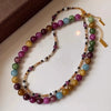 Colorful Tourmaline Stone Gold Female Beads Chain Necklace Jewelry For Women Birthday Gifts - Image 6