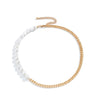 Freshwater Pearls/Plastic Pearl Stainless Steel Chain Plicing Necklace Hip Hop Charms Jewelry Adjustable - Image 9