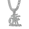 Hip Hop English Letter Otf Pendant Cuban Chain Necklace, Suitable For Daily Wear By Men And Women, Rock Party Jewelry - Image 5