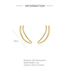 Silver Smooth Long Line Ear Climber Stud Earrings For Women Minimalist Ear Crawlers Studs Piercing Jewelry - Image 2