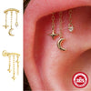 Silver 1Piece Star/Moon Charms Piercing Earrings For Women Long Tassel Pendant Chain Party Jewelry Gifts - Image 1