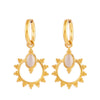 316L Stainless Steel Gold Color Pendant Stone Earring Hoop Earrings For Women Jewelry Gifts - Image 16