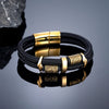Viking Runes Double-Layer Unfading Steel Wire Rope Bracelets Men Norse Gold Color Stainless Steel Wristband Male Jewelry - Image 3