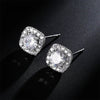 Sugar Cube Geometric Stud Earrings For Women Full Inlay Zircon Piercing Earring Engagement Wedding Jewelry - Image 14