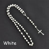 Vintage Cross Necklace Rosary Beads Chain Jesus Crucifix Virgin Mary Pendant Chain Jewelry Necklace - Image 8