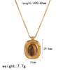 TD Classic Nature Stone Tiger-eye Earrings and Necklace Set Stainless Steel Pearl Stud Earrings for Women - Image 5