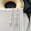 Korean Pearl Chain Tassel Clip on Earrings Fairy Temperament Earrings Simple Zircon Ball Earrings for Non-pierced Women - Image 3