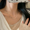 Double-Layer Chain Necklace with Geometric Pendant Options - Image 7