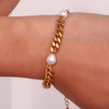 Elegant Style Stainless Steel Freshwater Pearl Bracelets Gold Plated Party Wedding Women Hand Jewelry - Image 3