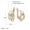Geometric Light Green Stone Drop Earrings For Women Rose Gold Color Zircon Jewelry Accessories - Image 2