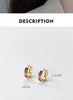 Modian 925 Sterling Silver Simple Rainbow Color Ear Buckles for Women 14k Gold Plated Gorgeous Real Silver Earrings Fine Jewelry