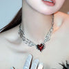 Punk Rock Y2K Black Star Cross Red Heart Pendant Ghost Claw Choker Chain Necklace Men Women Goth Vintage Grunge Emo Accessories - Image 3