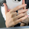 Silver Unique Ring For Women Jewelry Finger Adjustable Vintage Black Heart Ring For Party Birthday Gift - Image 3