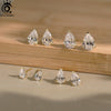 Silver Stud Earrings with Water Drop Cut Zirconia Stone, Elegant and Timeless Jewelry for Women - Image 2