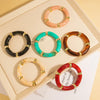 Multicolor Plastic Bamboo-Style Stretch Bangle - Image 20