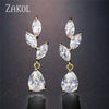 Vintage Flower Shape Zircon Water Drop Crystal Pendant Dangle Women's Earrings Bridal Wedding Jewelry - Image 3