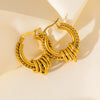 316L Stainless Steel Gold Color Twist Hoop Earrings For Women Holiday Gift Ear Buckle Jewelry - Image 5