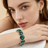 crystal bracelet For Women colorful Geometric rhinestone square elastic thread red white pink bracelet boho style - Image 6