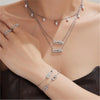 3 Slidable Zircon Necklace Bracelet Ring for Women Gold Plated Stainless Stee Chain Necklaces Bracelets Rings Jewelry Set - Image 2