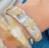 European and American Copper Zircon Hollow Hexagonal Star Heart-shaped Bangles Jewelry for Women - Image 6